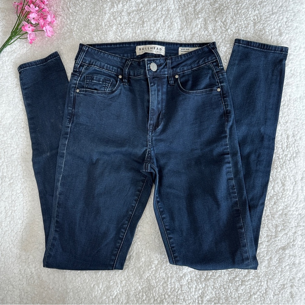 Bullhead Dark Wash High Rise Skinny Jeans